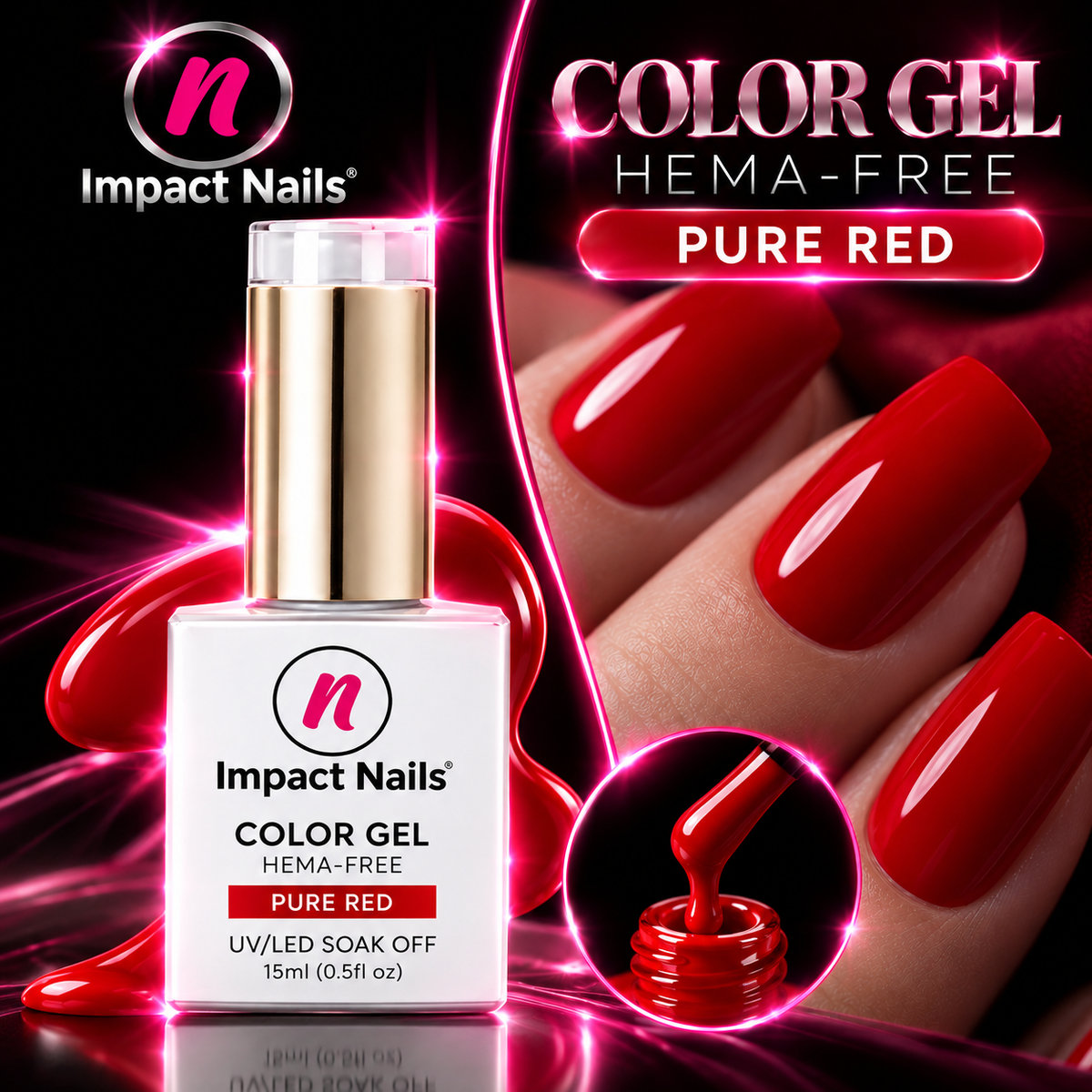 Pure Red Color Gel.