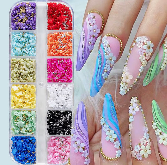 Multicolor Acrylic Small Flowers